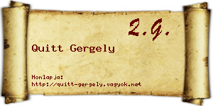 Quitt Gergely névjegykártya